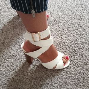 Sexy Ladies Strappy White  high heel sandal